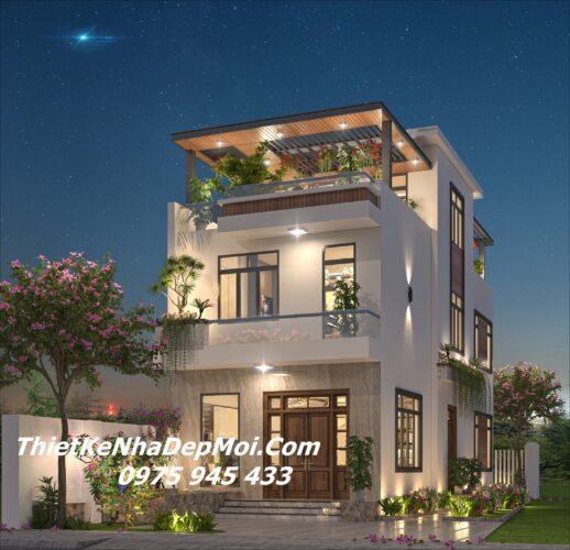 Mẫu nhà đẹp 2 tầng 7x20m mặt tiền phố 7m 2026 