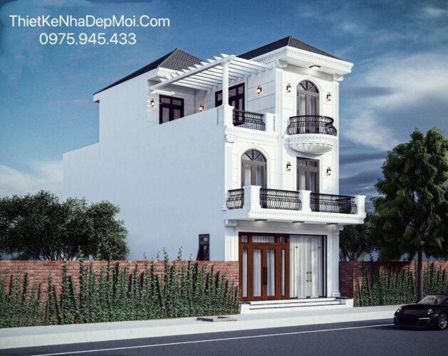 Mẫu nhà 3 tầng mái Nhật mặt tiền 7m tại TP Đông Hà Quảng Trị 