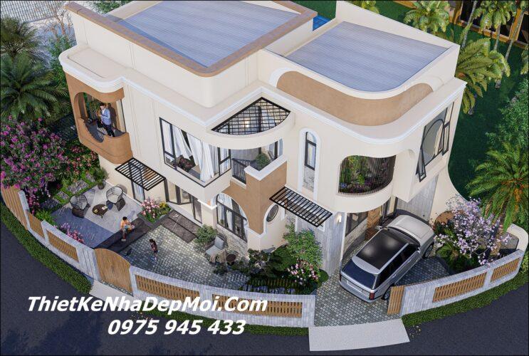 Mẫu thiết kế xây nhà căn góc phố tân cổ điển đẹp Phú Thiết kế nhà biệt thự căn góc phố 2 tầng đẹp hiện đại 2026