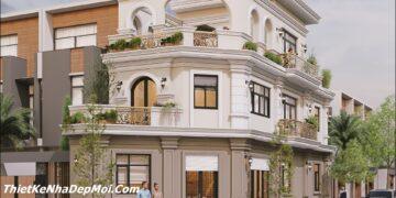 Thiết kế nhà ống 2 mặt tiền lô góc đẹp 6x20m