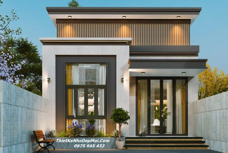 Mẫu nhà trệt mái bằng 3 phòng ngủ 1 phòng thờ 7x15m