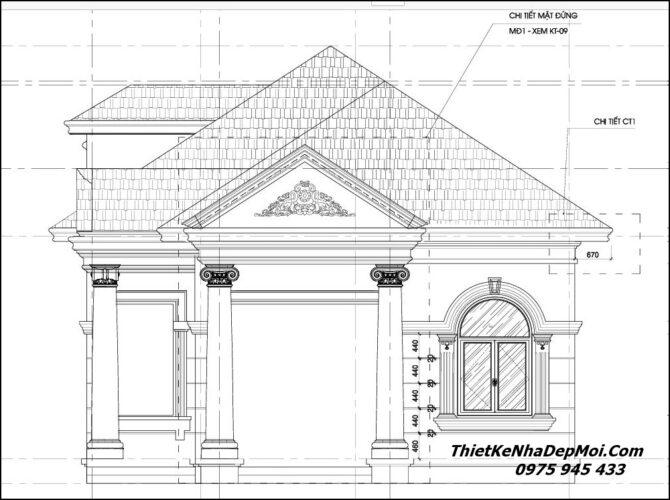Mẫu nhà vườn mái Nhật 1 tầng tân cổ điển anh Quý Nhà mái Nhật mặt tiền 9m