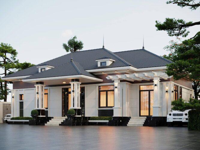 Nhà cấp 4 mái ngói đẹp ở quê 4 phòng ngủ 180m2