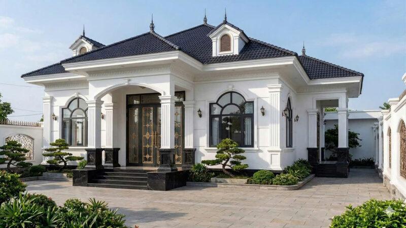 Hình ảnh nhà mái Nhật bốn phòng ngủ đẹp nông thôn 160m2