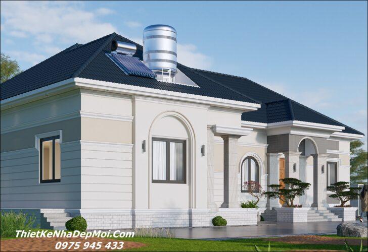 Mẫu nhà cấp 4 2 mặt tiền mái Nhật hình chữ L 4 phòng ngủ 