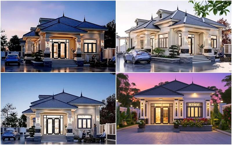 Mẫu nhà cấp 4 mái Nhật 3 phòng ngủ 1 phòng thờ 120m2 Vợ chồng em Hường Huy Biệt thự sân vườn 1 tầng mái Nhật đẹp 200m2