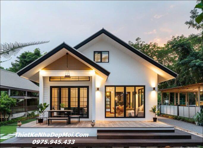 Nhà mái Thái cấp 4 không gian mở hiện đại 