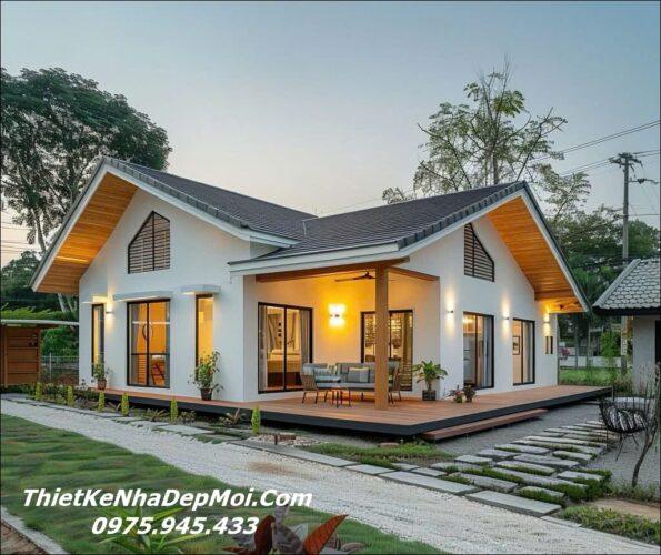 Mẫu nhà vườn cấp 4 đẹp diện tích 120m2 ở quê 