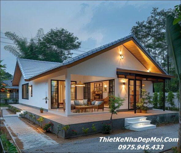 Tư vấn xây nhà nhỏ đẹp 1 tầng ở quê cấp bốn mái Thái 