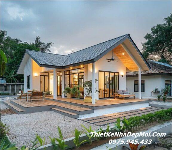 Mẫu nhà cấp 4 ở quê 2 phòng ngủ 100m2