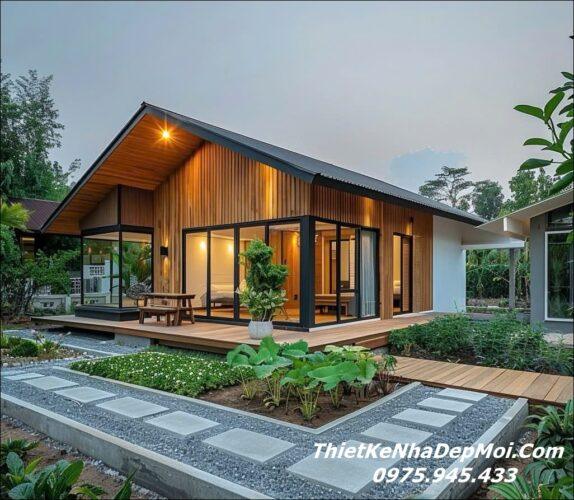 Mẫu nhà xinh cấp 4 nhỏ đẹp kiểu Bungalow 