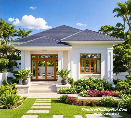 Mẫu nhà trệt mái Nhật diện tích 8x10m hiện đại 
