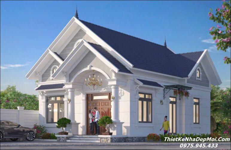 Mẫu nhà cấp 4 đẹp 2 phòng ngủ mái Thái 