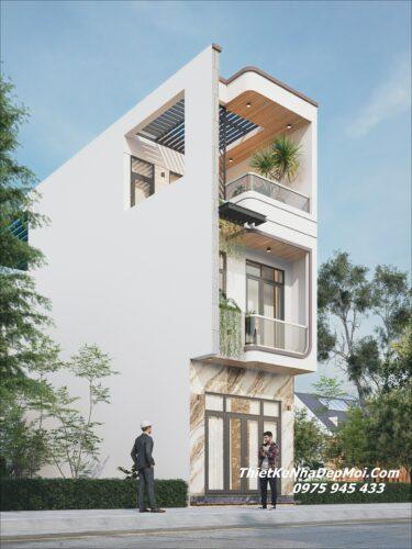 Nhà ống rộng 4m 1 trệt 2 lầu thiết kế đẹp hiện đại 2026 