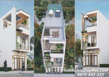 Mẫu nhà phố mặt tiền 4m 2 tầng rưỡi 80m2