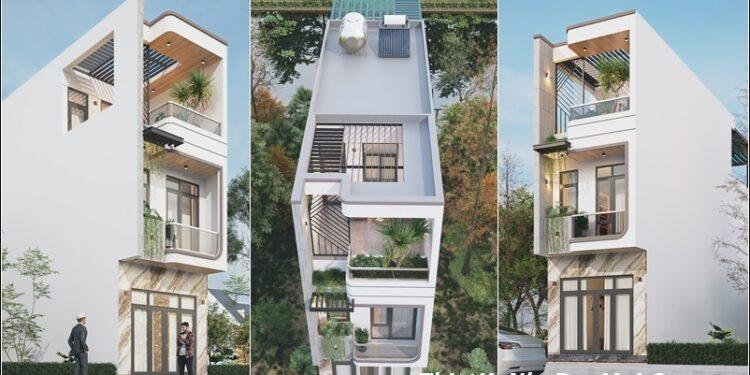 Mẫu nhà phố mặt tiền 4m 2 tầng rưỡi 80m2