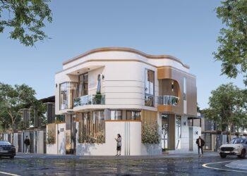 Nhà lô góc đẹp 2 tầng mái bằng