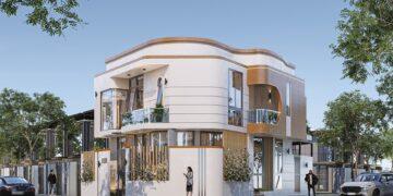 Nhà lô góc đẹp 2 tầng mái bằng