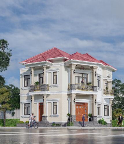 Nhà mái ngói đỏ 2 mặt tiền đẹp 