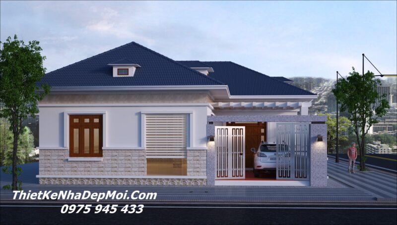 Mẫu nhà cấp 4 mái Nhật 3 phòng ngủ 1 phòng thờ 120m2 Vợ chồng em Hường Huy Mẫu nhà mái Nhật 2 mặt tiền 1 tầng hiện đại