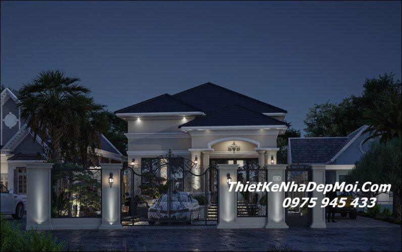 Mẫu nhà cấp 4 mái Nhật 3 phòng ngủ 1 phòng thờ 120m2 Vợ chồng em Hường Huy Mẫu nhà cấp 4 sân vườn đẹp ở nông thôn 120m2