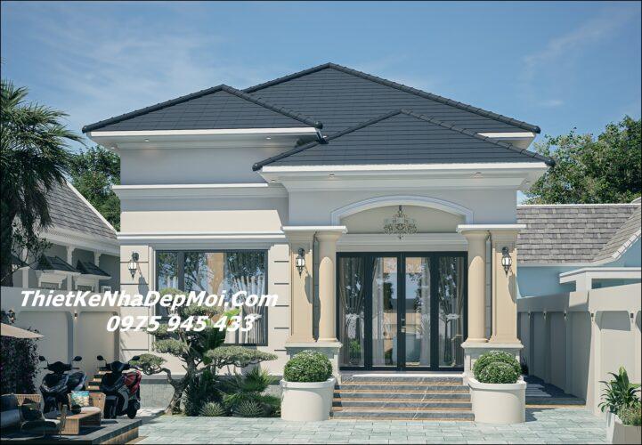 Mẫu nhà cấp 4 mái Nhật 3 phòng ngủ 1 phòng thờ 120m2 Vợ chồng em Hường Huy Mẫu nhà vườn đẹp 120m2 3 phòng ngủ mái Nhật