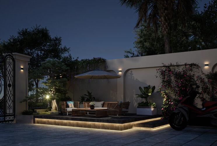 Mẫu nhà cấp 4 mái Nhật 3 phòng ngủ 1 phòng thờ 120m2 Vợ chồng em Hường Huy Thiết kế tiểu cảnh sân vườn trước nhà cấp 4 đẹp ở quê