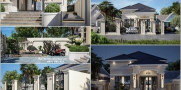 Mẫu nhà cấp 4 mái Nhật 3 phòng ngủ 1 phòng thờ 120m2 Vợ chồng em Hường Huy Nhà vườn 1 tầng mặt tiền 10m mái Nhật đẹp nhất Việt Nam phong cách tân cổ điển