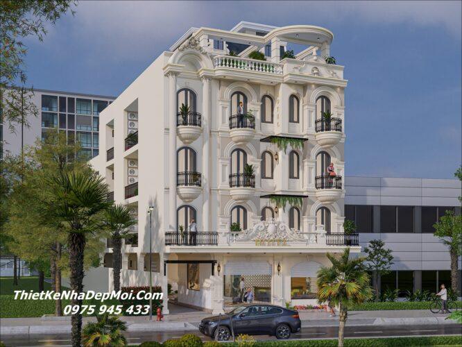 Mặt tiền kiến trúc khách sạn phong cách châu âu 