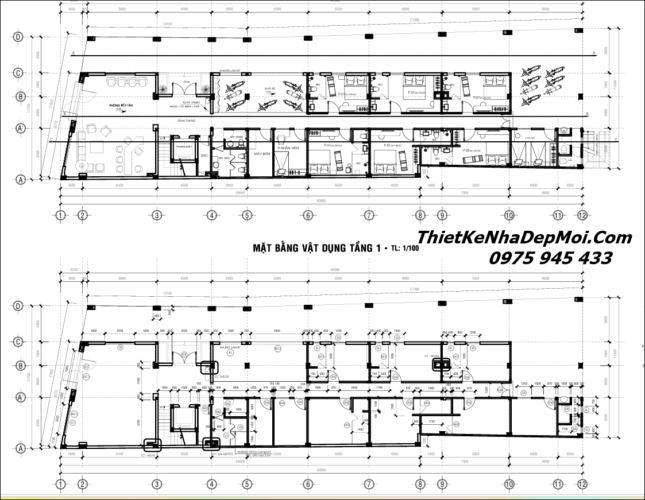 Bản vẽ xin phép xây dựng khách sạn 4 tầng mới nhất 2026 - 2027 