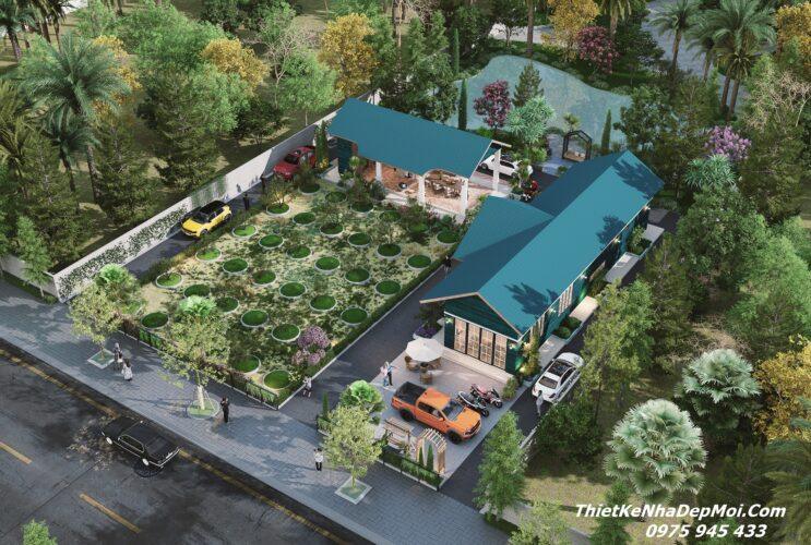 Thiết kế nhà ở cấp 4 có sân vườn sinh thái 