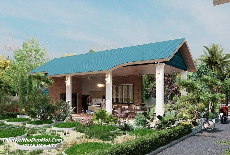 Những hình ảnh thiết kế 3D nhà cấp 4 1 tầng 