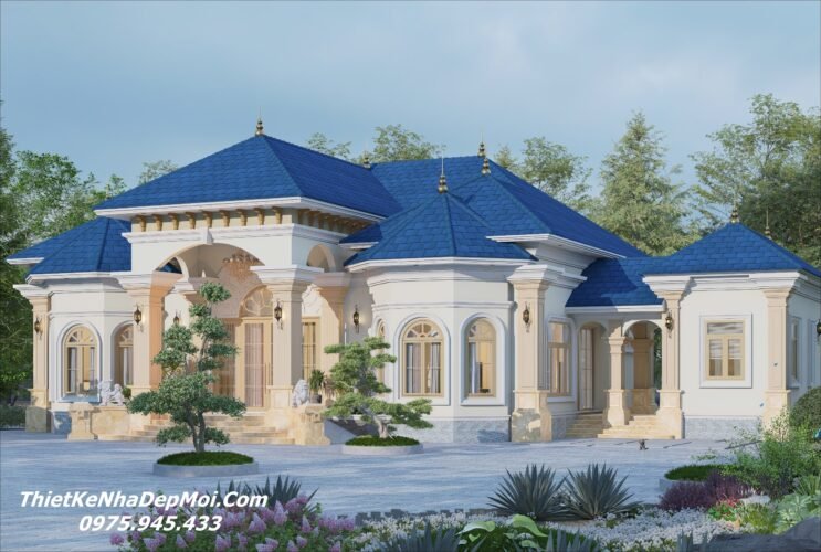 Biệt thự 4 phòng ngủ kiêu châu âu đẹp nhất ở quê 30x15m 