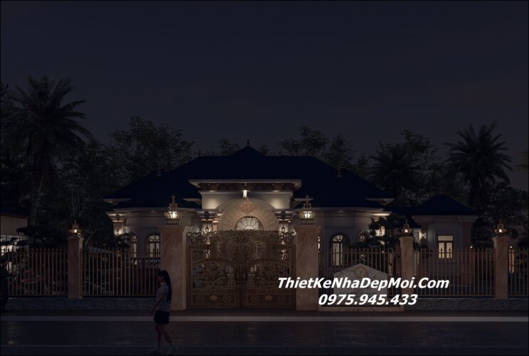 Mẫu biệt thự trệt sân vườn đẹp 300m2 