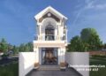 Bản vẽ thiết kế nhà 6m 2 tầng mái Thái đẹp mặt tiền anh Vũ Văn Kiên Nhà mái Thái đẹp mặt tiền 6m 1 trết lầu 2 tầng