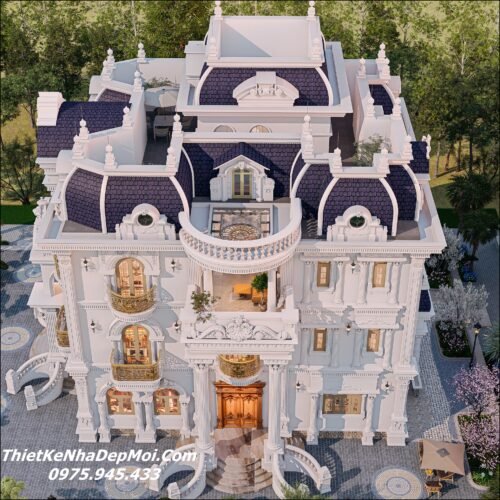 Phối cảnh biệt thự 3 tầng 1 tum đẹp phong cách châu âu 