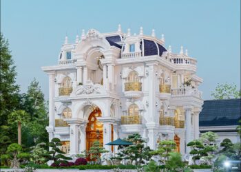 Biệt thự pháp đẹp 1 trệt 3 lầu sân thượng kiến trúc cổ điển châu âu