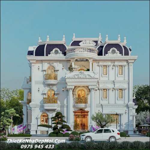Mẫu biệt thự 3.5 tầng đẹp phong cách châu âu 