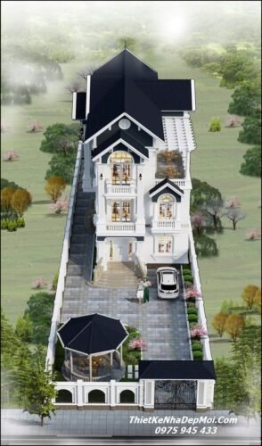 Biệt thự 3 tầng mái Thái có sân vườn 9x25m 