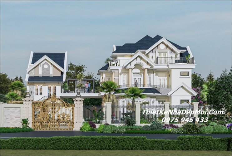 Mẫu thiết kế biệt thự nhà vườn mái Thái ba tầng đẹp 2026 