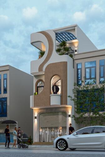 Mẫu nhà 3 tầng có sân thượng diện tích 5x20m đẹp 