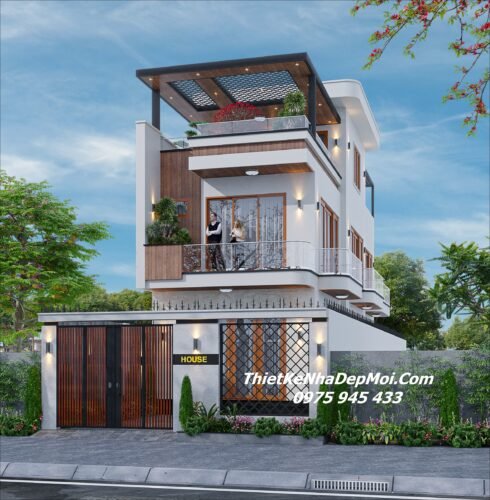 Hồ sơ xây dựng nhà 2 tầng 1 tum đẹp hiện đại vợ chồng chị Hồng Nhung Nhà 1 trệt 2 lầu sân thượng 6x16m đẹp hiện đại diện tích 90m2 đến 100m2