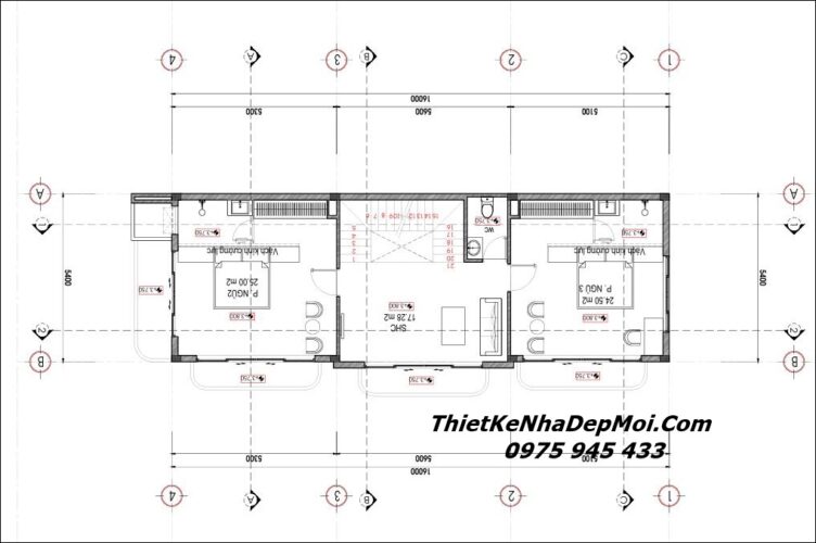 Hồ sơ xây dựng nhà 2 tầng 1 tum đẹp hiện đại vợ chồng chị Hồng Nhung Mặt bằng nhà phố 5.5x16m 3 phòng ngủ 1 phòng thờ 2.5 tầng mái bằng hiện đại
