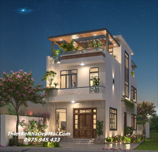 Hồ sơ xây dựng nhà 2 tầng 1 tum đẹp hiện đại vợ chồng chị Hồng Nhung Mẫu nhà ống đẹp 2 tầng mặt tiền 7m có hành lang sân vườn thông thoáng hiện đại xu hướng 2027