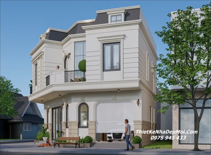 Khám phá mẫu thiết kế nhà góc 3 mặt tiền kiểu Pháp ông Bùi Hữu Hoà Mẫu nhà phố đẹp 3 mặt tiền lô góc