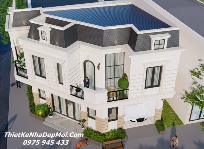 Khám phá mẫu thiết kế nhà góc 3 mặt tiền kiểu Pháp ông Bùi Hữu Hoà Bản vẽ thiết kế nhà đẹp 3 mặt tiền phố trung tâm