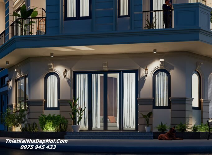 Khám phá mẫu thiết kế nhà góc 3 mặt tiền kiểu Pháp ông Bùi Hữu Hoà Mẫu thiết kế nhà phố 2 tầng hình thang 3 mặt tiền lô góc đẹp