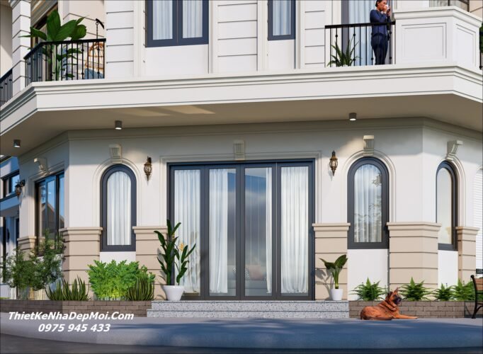 Khám phá mẫu thiết kế nhà góc 3 mặt tiền kiểu Pháp ông Bùi Hữu Hoà Bản vẽ thiết kế nhà lô phố 1 trệt 1 lầu đẹp 3 mặt tiền phong thuỷ 2026 - 2027