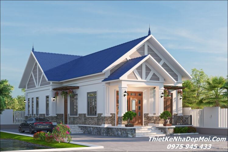 Nhà vườn cấp 4 mái Thái phong cách hiện đại 