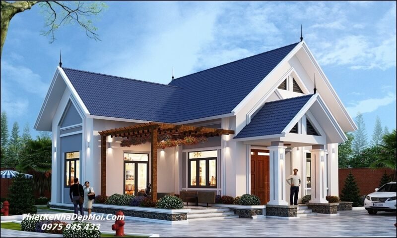 Mẫu thiết kế nhà vuông đẹp 1 tầng 